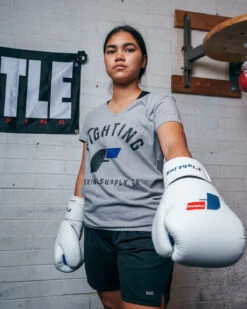 Fighting Women's Distressed V-Neck Tee -Nike Sales Shop FSWTS14GR 1