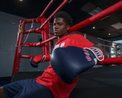 TITLE Boxing Sugar Ray Leonard 1976 Montreal Special Edition Leather Training Gloves -Nike Sales Shop SRLOTGBLRD 4