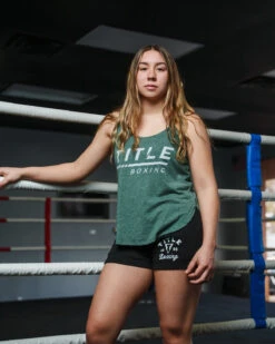 TITLE Boxing Women's Striped Wordmark Cropped Tank -Nike Sales Shop TBWTS216GN 1