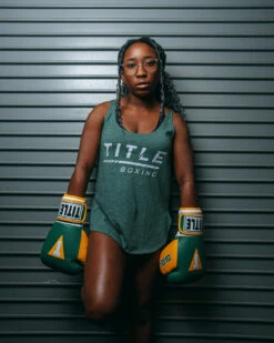 TITLE Boxing Women's Striped Wordmark Cropped Tank -Nike Sales Shop TBWTS216GR 1