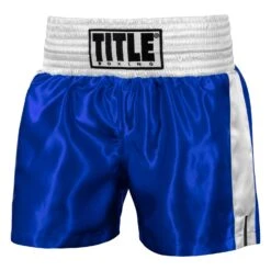 TITLE Boxing Professional Women’s Satin Striped Boxing Trunks -Nike Sales Shop TPBTW2 BL WH 1