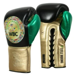 WBC By TITLE Boxing Green Belt Sparring Gloves -Nike Sales Shop wgbsg bk gd gn 2 1